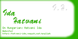 ida hatvani business card